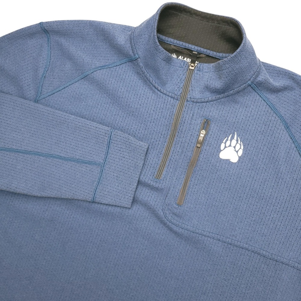 Alaskan Hardgear Pullover Mens 3XL Blue 1/4 Zip Long Sleeve Hiking‎ Top Bear